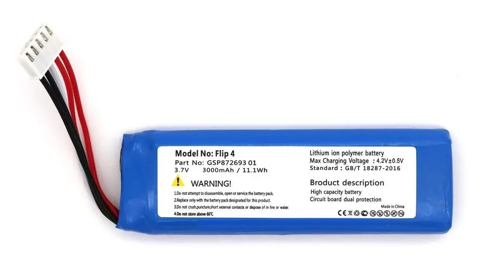 Jbl Flip 4 Uyumlu 3.7v 3000 Mah Soketli Batarya