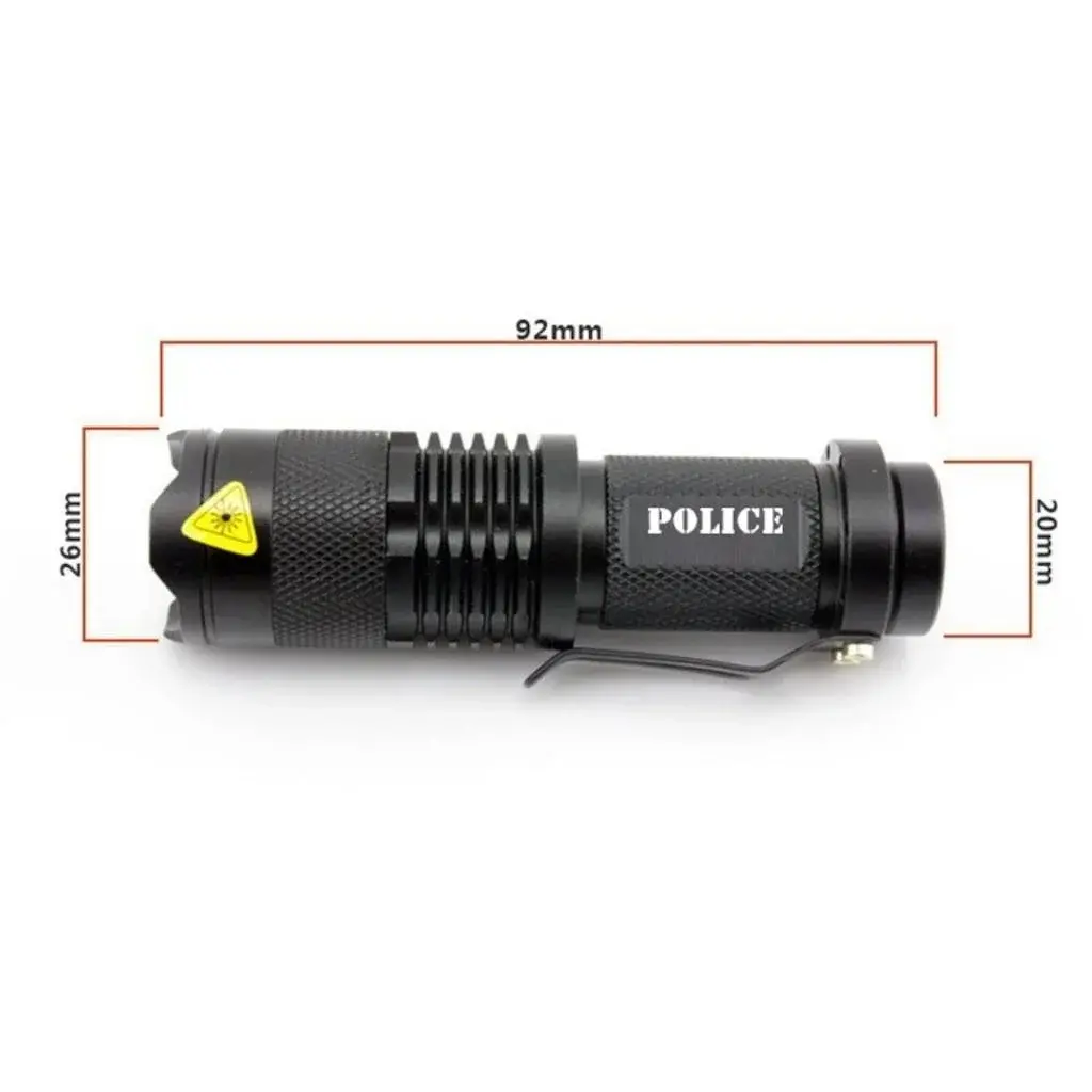 Cree Q5 Led Zoomlu  Pilli Mini Feneri 14500 Pil İle Çalışma Özelliği-2
