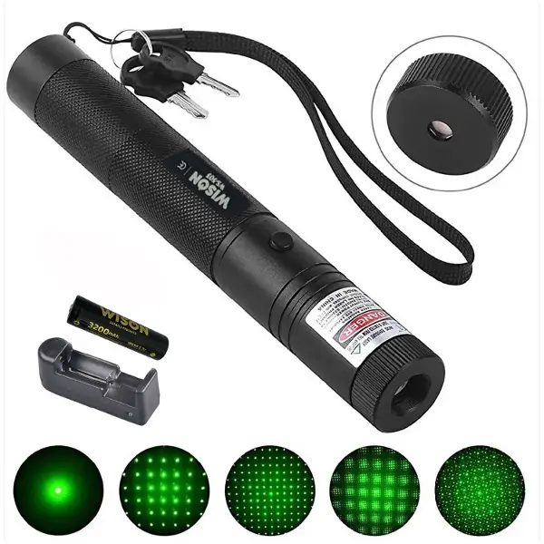 Wison Ws-503 100mw Desen Başlıklı Şarjlı Yeşil Lazer Pointer