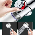 Turbo Pervaneli ve Filtreli Su Tasarruflu 360 Derece Dönebilen Tazyikli Duş Başlığı (4745)-4