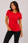 Basic Tişört Bisiklet Yaka Kısa Kol Günlük Yazlık Slim Fit T-Shirt - Kırmızı-1