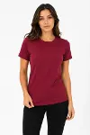 Basic Tişört Bisiklet Yaka Kısa Kol Günlük Yazlık Slim Fit T-Shirt - Bordo-2