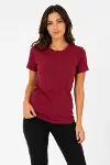 Basic Tişört Bisiklet Yaka Kısa Kol Günlük Yazlık Slim Fit T-Shirt - Bordo-3