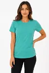Basic Tişört Bisiklet Yaka Kısa Kol Günlük Yazlık Slim Fit T-Shirt - Su Yeşili-2