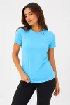 Basic Tişört Bisiklet Yaka Kısa Kol Günlük Yazlık Slim Fit T-Shirt - Turkuaz-2