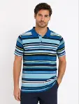 Erkek Çizgili Polo Yaka Tişört Kısa Kol Yazlık T-Shirt Regular Fit - Mavi-3