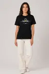 Müzik Temalı Baskılı Tişört Bisiklet Yaka Kısa Kol T-Shirt - Siyah-2