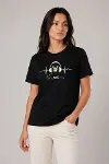 Müzik Temalı Baskılı Tişört Bisiklet Yaka Kısa Kol T-Shirt - Siyah-4