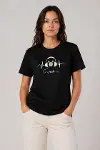 Müzik Temalı Baskılı Tişört Bisiklet Yaka Kısa Kol T-Shirt - Siyah-1