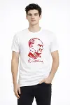 Erkek Atatürk Baskılı Tişört Kısa Kollu Bisiklet Yaka T-Shirt - Beyaz-3