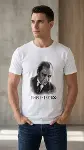 Erkek Atatürk Baskılı Tişört Kısa Kollu Bisiklet Yaka  T-Shirt - Beyaz-3