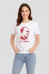 Atatürk Baskılı Tişört Kısa Kollu Bisiklet Yaka T-Shirt - Beyaz-2