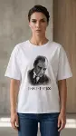 Atatürk Baskılı Tişört Kısa Kollu Bisiklet Yaka T-Shirt - Beyaz-3