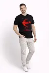Erkek TÜRKİYE Ay Yıldız Baskılı Taraftar Forma T-Shirt - Siyah-2