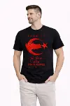 Erkek TÜRKİYE Ay Yıldız Baskılı Taraftar Forma T-Shirt - Siyah-3