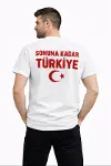 Erkek TÜRKİYE Ay Yıldız Baskılı Taraftar Forma T-Shirt - Beyaz-1