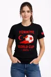 Türkiye World Cup 2026 Baskılı Tişört Futbol Temalı Forma T-Shirt - Siyah-3