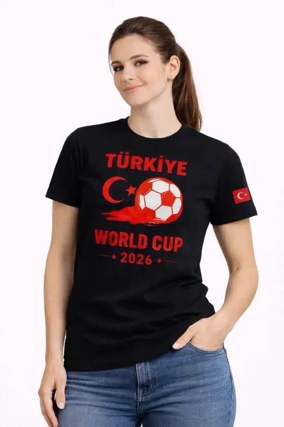 Türkiye World Cup 2026 Baskılı Tişört Futbol Temalı Forma T-Shirt - Siyah-1 Türkiye World Cup 2026 Baskılı Tişört Futbol Temalı Forma T-Shirt - Siyah-1