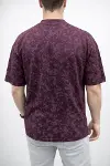 Erkek Premium Tişört OSY Yumuşak Dokulu Yıkamalı Oversize T-Shirt - Bordo-3