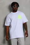 Erkek Baskılı T-Shirt Kısa Kol Bisiklet Yaka Regular Fit Rahat Kalıp Günlük Tişört - Beyaz-1