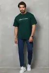 Erkek Baskılı T-Shirt Kısa Kol Bisiklet Yaka Regular Fit Rahat Kalıp Günlük Tişört - Çağla Yeşili-2