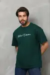 Erkek Baskılı T-Shirt Kısa Kol Bisiklet Yaka Regular Fit Rahat Kalıp Günlük Tişört - Çağla Yeşili-3