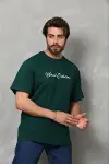Erkek Baskılı T-Shirt Kısa Kol Bisiklet Yaka Regular Fit Rahat Kalıp Günlük Tişört - Çağla Yeşili-1