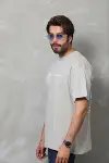 Erkek Baskılı T-Shirt Kısa Kol Bisiklet Yaka Regular Fit Rahat Kalıp Günlük Tişört - Gri-2
