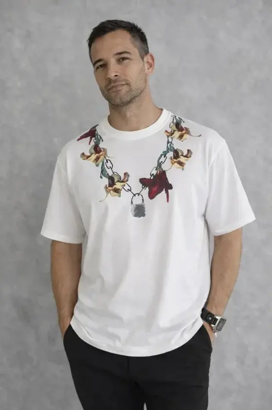 Erkek Baskılı T-Shirt Kısa Kol Bisiklet Yaka Regular Fit Rahat Kalıp Günlük Tişört - Beyaz-1 Erkek Baskılı T-Shirt Kısa Kol Bisiklet Yaka Regular Fit Rahat Kalıp Günlük Tişört - Beyaz-1
