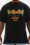 Erkek Baskılı T-Shirt Kısa Kol Bisiklet Yaka Regular Fit Rahat Kalıp Günlük Tişört - Siyah-4