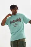Erkek Baskılı T-Shirt Kısa Kol Bisiklet Yaka Regular Fit Rahat Kalıp Günlük Tişört - Mint Yeşili-1