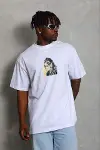 Erkek Baskılı T-Shirt Kısa Kol Bisiklet Yaka Regular Fit Rahat Kalıp Günlük Tişört - Beyaz-3