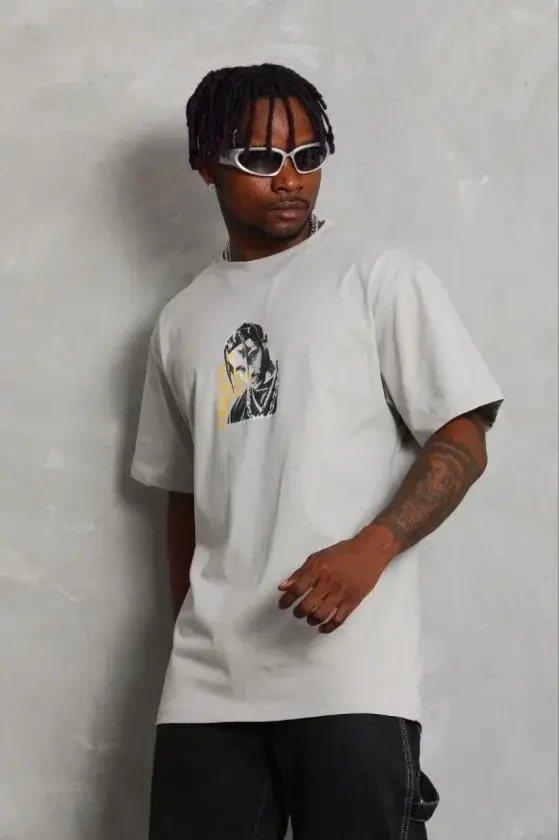 Erkek Baskılı T-Shirt Kısa Kol Bisiklet Yaka Regular Fit Rahat Kalıp Günlük Tişört - Gri-1 Erkek Baskılı T-Shirt Kısa Kol Bisiklet Yaka Regular Fit Rahat Kalıp Günlük Tişört - Gri-1