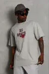 Erkek Baskılı T-Shirt Kısa Kol Bisiklet Yaka Regular Fit Rahat Kalıp Günlük Tişört - Gri-1