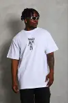 Erkek Baskılı T-Shirt Kısa Kol Bisiklet Yaka Regular Fit Rahat Kalıp Günlük Tişört - Beyaz-2