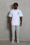Erkek Baskılı T-Shirt Kısa Kol Bisiklet Yaka Regular Fit Rahat Kalıp Günlük Tişört - Beyaz-2