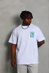 Erkek Baskılı T-Shirt Kısa Kol Bisiklet Yaka Regular Fit Rahat Kalıp Günlük Tişört - Beyaz-3