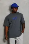 Erkek Baskılı T-Shirt Kısa Kol Bisiklet Yaka Regular Fit Rahat Kalıp Günlük Tişört - Füme-2
