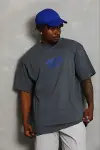 Erkek Baskılı T-Shirt Kısa Kol Bisiklet Yaka Regular Fit Rahat Kalıp Günlük Tişört - Füme-1