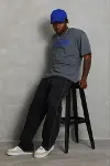 Erkek Baskılı T-Shirt Kısa Kol Bisiklet Yaka Regular Fit Rahat Kalıp Günlük Tişört - Füme-3