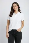 Pike Kumaş Düğmeli Yaka Regular Rahat Günlük Kısa Kol Tişört T-shirt - Beyaz-1