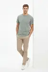 Erkek Bisiklet Yaka Tişört Regular Kalıp Basic Pamuklu Günlük Kullanım T-shirt - Mint Yeşili-2