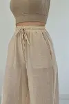 Bej Keten Pantolon-2