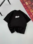 Erkek Baskılı Oversize T-shirt - Siyah-1