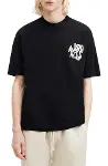 Erkek Baskılı Oversize T-shirt - Siyah-1