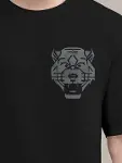 Erkek Baskılı Oversize T-shirt - Siyah-1