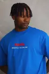 Unisex Baskılı Oversize T-Shirt - Mavi-3