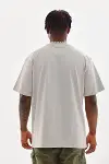 Unisex Baskılı Oversize T-Shirt - Gri-2