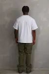 Unisex Baskılı Oversize T-Shirt - Beyaz-2
