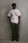 Unisex Baskılı Oversize T-Shirt - Beyaz-3